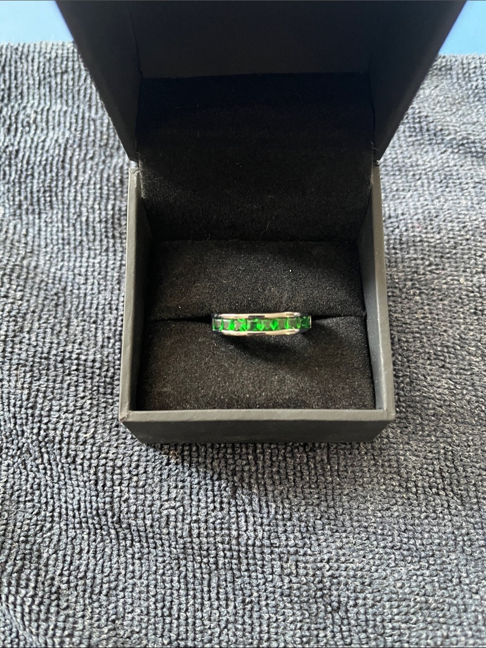 Green Crystal Band Ring - Women Jewelry